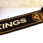 Three Kings Tattoo Skull Brooklyn Skull Scarf Black Orange Knit Fringe Rock Goth Photo 4