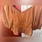 A New Day Sweetheart Neckline 3/4 Sleeve Cropped Top Brown Photo 6
