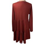 Lush Clothing Lush Tiered Tunic Dress Long Sleeve Waffle Knit Crew Neck Size M Medium Photo 2