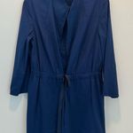 Lafayette 148 Royal Blue Cotton Blend Robe mini Dress w/ Elastic Waist sz M Size M Photo 0