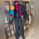 Obermeyer Vintage 1980s  ski suit jumpsuit snow neon shapes colorful skiing board Photo 7