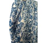 Bon Worth Floral Print Capri Pants Elastic Waist Cropped Blue White XSP Photo 4