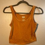 SO  Tan Orange Sleeveless Crop Tank Top Camisole Cami SZ S Sporty Athletic Casual Photo 0