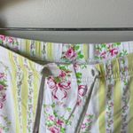 Vintage Bow Print Cottagecore Pastel Cotton Pajama Pants Women's Medium Yellow Photo 2