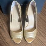 Tahari  Size 8.5 Sly Gold Stilleto Peep Open Toe Heels Photo 1