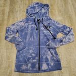 PINK - Victoria's Secret Victoria's Secret PINK Dark Blue & White Tie Dye Full Zip Sweatshirt Size Small Photo 0