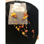 Floating Invisible Glass Pearl Bead Fashion Necklace Jewelry Earring SET New Orange Photo 3