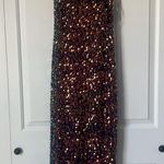 Wild Fable dress Navy iridescent sequin spaghetti strap gown new size XS Photo 11