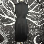 Calvin Klein Black Sheath Dress NWT Studded Choker V-Neck Scuba Knit Sz 10 Party Photo 3
