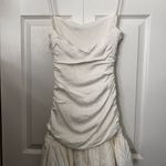 ZARA  Satin Draped Ruffle Hem Dress NWOT Photo 4