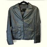 Bernardo Genuine leather blue silver ladies jacket, moto, trendy, mod, small Photo 0