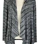 AB Studio X-Large Cardigan Jacket 1-Button Striped Long Sleeve Stretch Draped Photo 5