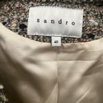 Sandro  Paris Vertige Tweed Lamb Leather Motorcycle Jacket‎ Photo 3