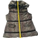 Dress Barn Women’s M Faux Fur Reversible Puffer Vest Brown Black Trendy Mob Wife Photo 9