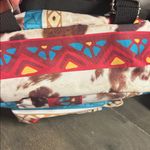 N Gil western Aztec backpack purse with cow hide canvas details Red Photo 3