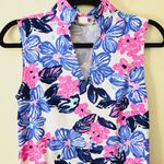 Mahi Gold Schooner Dress Spring Fling Floral Print Blue Pink Women's Size XS Photo 3