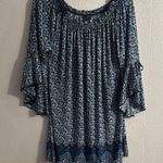 Winwin  Navy and White Patterned Blouse Photo 0