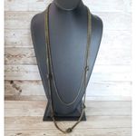 Vintage Necklace Two Chain with Knot Design Long Necklace 36.5" Photo 1