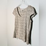 St. John  Beige Tan White Black Melange Lace Knit Top Shirt Blouse Size S Photo 3
