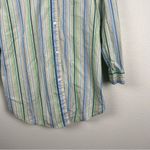 Sundance ‎ Stripes Button Front And Back Pleated Shirt Sz L Photo 3