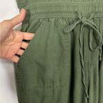 No Boundaries  Jumper Overalls Womens M (7-9) Olive Linen Blend Boho Festival Y2K Photo 2