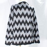 Faded Glory Chevron Streetwear Black Gray Open Cardigan Size Medium Classic Chic Glam Photo 2