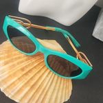 Oval Cateye Green and Gold Fashion Sunglasses Photo 1