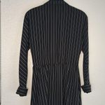 Chetta B Vintage Sherrie Bloom Menswear Pinstripe Dress Collared Wrap Midi Boss Photo 6