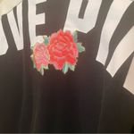 Celebrity Pink PINK Logo Spellout Rose Embroidery Lace Up  Drop Sleeve Sweatshirt-Black size XS Photo 4