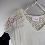 Two by Vince Camuto Tribal Beat Lace Inset Shark Bite‎ Hem Shirt Top Chalk Sz XL Photo 7