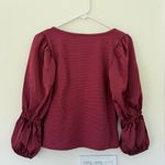Anthropologie  NWT Maeve Burgundy Poet Sleeve Blouse Size XS Photo 8