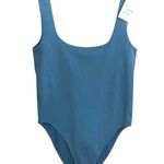 A New Day NWT ~ Blue Sleeveless Square Neckline One Piece Bodysuit ~ Women's Size XS Photo 1