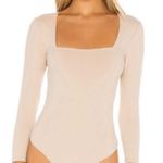 Free People Intimately  Women's Beige Square Neck Long Sleeve Bodysuit Small Photo 0