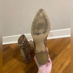 Amazon Tan Snakeskin Booties with Block Heel Photo 3