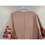 Mac Duggal  11854 Pink Crepe 3/4 Sleeve A-line Gown With Flower Trim Sz 16 Photo 5