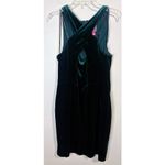 Vince Camuto  Green Velvet Sleeveless Cross Halter Neck Sheath Dress Size 14 NWOT Photo 2