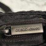 Giorgio Armani  Fabric Basket Weave Medium Purse Handbag Authentic Brown Textured Photo 1