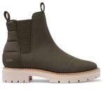 Toms 10018627 Women's Skylar Olive Synthetic Nubuck Chelsea Lug Boots Shoes Photo 1