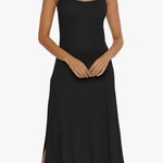Becca  Mykonos Maxi Dress Black Ribbed Scoop Neck, Beach Cover Ups Women Small Photo 0