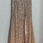 Sherri Hill  Sequined Strapless Rose‎ Gold Prom Dress Size 8 Photo 0