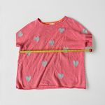 Lisa Todd Women's Coral Pink Grey Heart Pullover Sweater Size L Valentine Size L Photo 3