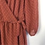 ZARA Rose Pink Swiss Dot Long Sleeve Wrap Romper Mini Dress S Photo 4