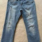 Love Nation Capri Blue Jeans Medium Wash Rhinestone Jeweled Pants Sz 8 Photo 0