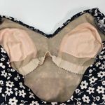 Vtg Gabar 12 Daisy Floral Ruffle Ruched Coquette Black White Bathing Swimsuit Photo 7