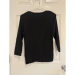 Jeanne pierre  Knit Cardigan Sweater Ribbed Button Front 3/4 Sleeve Black‎ S Photo 3
