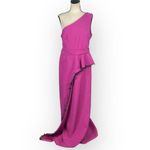 JS Collections Hayley A-Line Gown Women's 12 Pink One Shoulder Maxi NWT Photo 2
