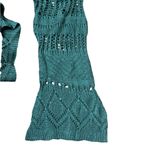 Cato Green Crochet Knit Sweater Cover-Up Boho Tunic Photo 5