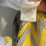 Tacera Lace Crochet Lined Chevron Knit Dress Yellow Gray White Size XL Photo 4