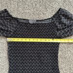 Anthropologie  black pattern smocked off-the shoulder long sleeve top size S Photo 9