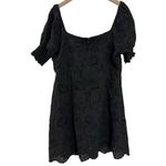 7 For All Mankind  Black Black Eyelet Puff Sleeve Dress Size XL Photo 3